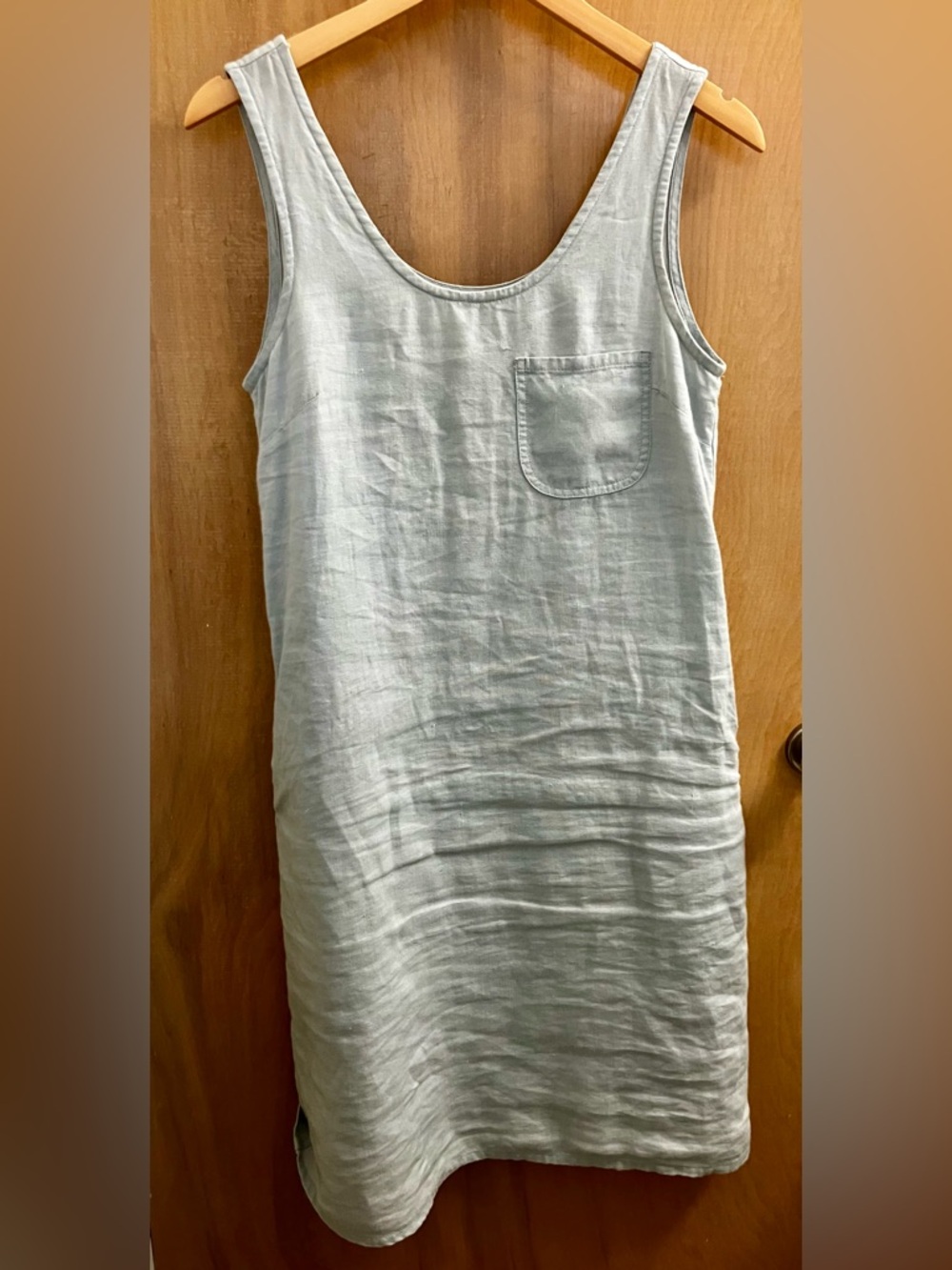 notPERFECTLINEN Ice Blue Linen Tank Dress - Sicily